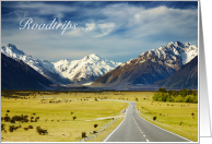 Snow Capped Mountain Winding Travel Roadtrip card