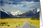 Snow Capped Mountain Winding Travel Roadtrip card