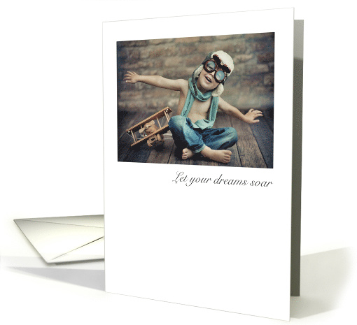 Pilot's License Boy with Airplane Dreams Congratulations card