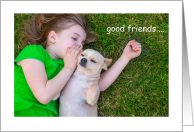Good Friend Secret Keeper Girl with Chihuahua Dog card