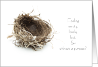 Empty Nest Syndrome Black White Humor card