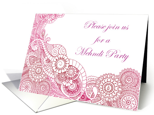 Pink Mehndi Henna Party invitation card (1229934)