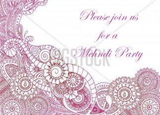 Pink Mehndi Henna Party invitation