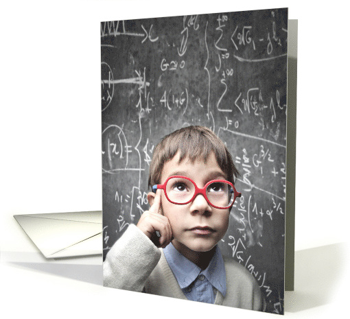 Young Boy Math Humor Calculations Paid off Student Loan Congrats card