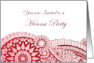 Wine Henna Mehndi Party Invitation card
