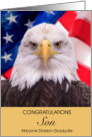 Son Airborne Division Graduate Eagle American Flag Congratulations card