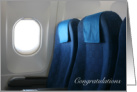 Flight Attendant Retirement Congratulations Empty Window Seat Airplane card