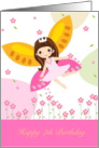 7th Birthday Fairy Princess Garden Flowers card