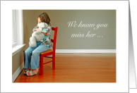 Young Child at Window Missing Sister Sibling Empty Nest Encouragement card