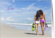 Beach Snorkeling Mom Daughter Keeping it Real Mother’s Day card