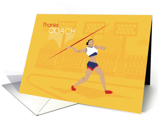 Thank You Coach Female Javelin Track & Field card (1273924)