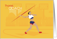 Thank You Coach Female Javelin Track & Field card