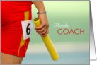 Thank You Coach Relay Baton Track & Field Red and Yellow Athlete card