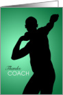 Thank You Shotput Coach Track & Field Green Black Silhouette Male card