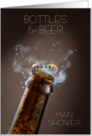 Man Shower Baby Bottles & Beer Bottle card