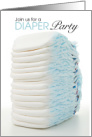 Diaper Party Stack of disposable diapers Baby shower Invitation card