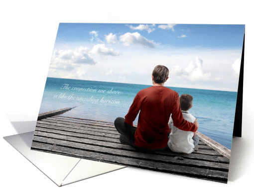 Like a Son to Me Father's day Man and Young boy on Dock card (1285440)