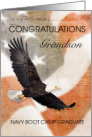 Grandson Navy Boot Camp Graduate Eagle American Flag Congratulations card