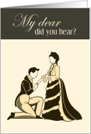 Bloomsday Victorian Couple Humor did you hear? card