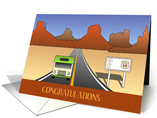 Wide Open Road RV Congratulations Recreational Vehicle Camping card