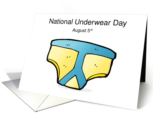 Yellow Blue Briefs Undies National Underwear Day August 5th card