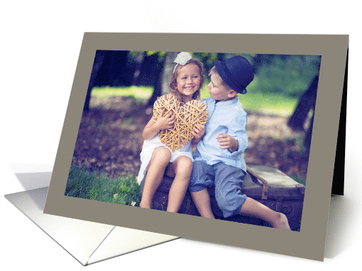 Be Mine Cute Boy & Girl Straw Heart Valentine's Day card (1335032)