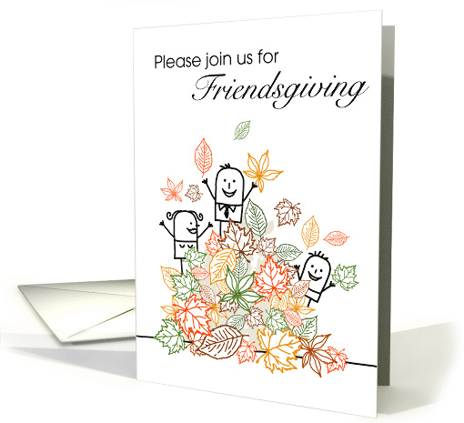 Friendsgiving Animated Fall Foliage Frolicing Friends card (1340188)