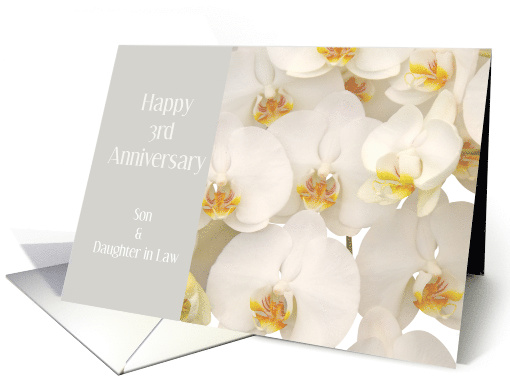White Orchid Floral 3rd Anniversary Son & Daughter in Law card