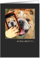Paws-itively Happy Selfie No Bull Bulldog Thinking of You at College card