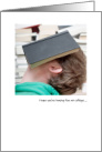 Nose in Book Asleep Thinking of you College Male Student Humor card