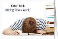 As and Bs Finals Week Good Luck Sleeping on Books Male Student card