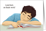 As and Bs Finals Week Good Luck Sleeping on Books Male Student card