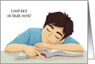 As and Bs Finals Week Good Luck Sleeping on Books Male Student card