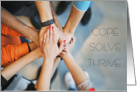 Social Work Month Awareness Cope Solve Thrive Collective Hands card