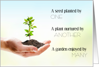 Small Beginnings Seed to Plant to Garden National Social Work Month card