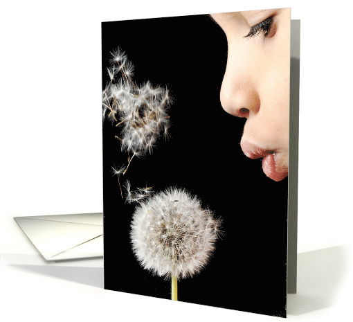 Gotcha Day Child Blowing Dandelion Flower Wishing from Parents card