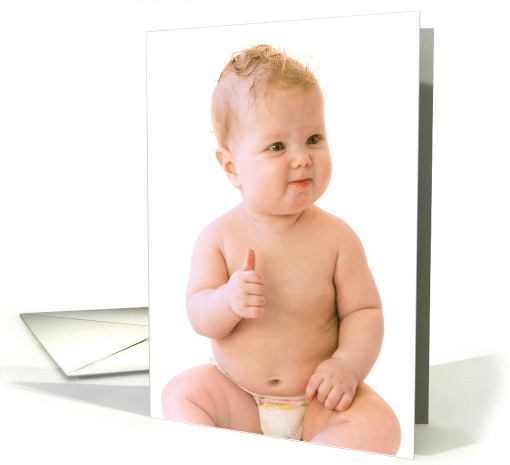 Cute Baby Thumbs up Thank You Job Letter of Reccomendation Humor card