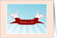 Two Banner Carrying Dove Thinking of You card