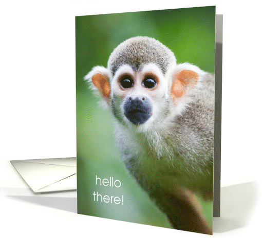 Cute Squirrel Monkey Hello There Blank Inside card (1395290)