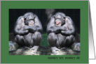 Monkey See, Monkey Do Two Mimicking Chimps Thinking of You card