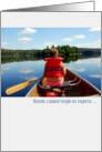 Outdoor Resort Vacation Concierge Thank You Girl in Canoe on Lake card