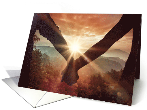 Our Daughter Bereavement Sympathy Card Sunset Handholding card