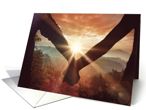 Our Child Bereavement Sympathy Card Sunset Handholding card (1395606)