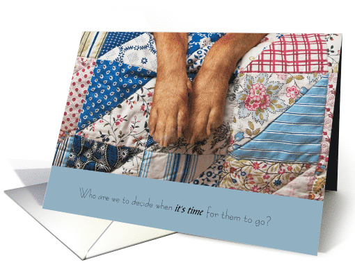 Dog Paws Sympathy Who are We to Decide Put to Sleep card (1399828)