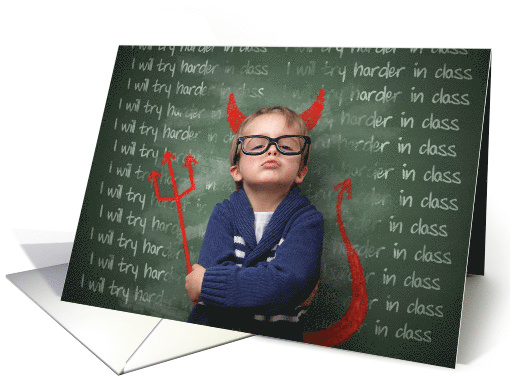 Little Devil Boy Student School Encouragement Humor card (1407844)