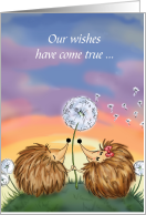 National Hedgehog Day Wishes Come True on a Dandelion card