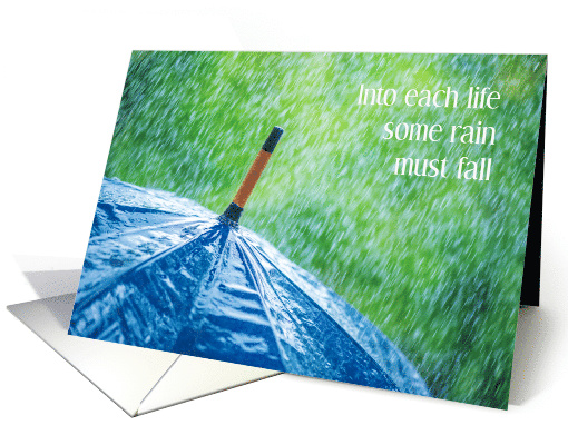 Rain Must Fall Blue Umbrella I am here for You Support card (1427522)