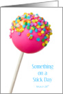Something on a Stick Day Pink Confetti Cake Pop March 28th card