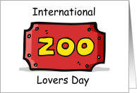 Zoo Ticket International Zoo Lovers Day April 8 card