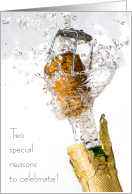 Pop the Champagne for Two Special Days in One Wedding & Birthday card